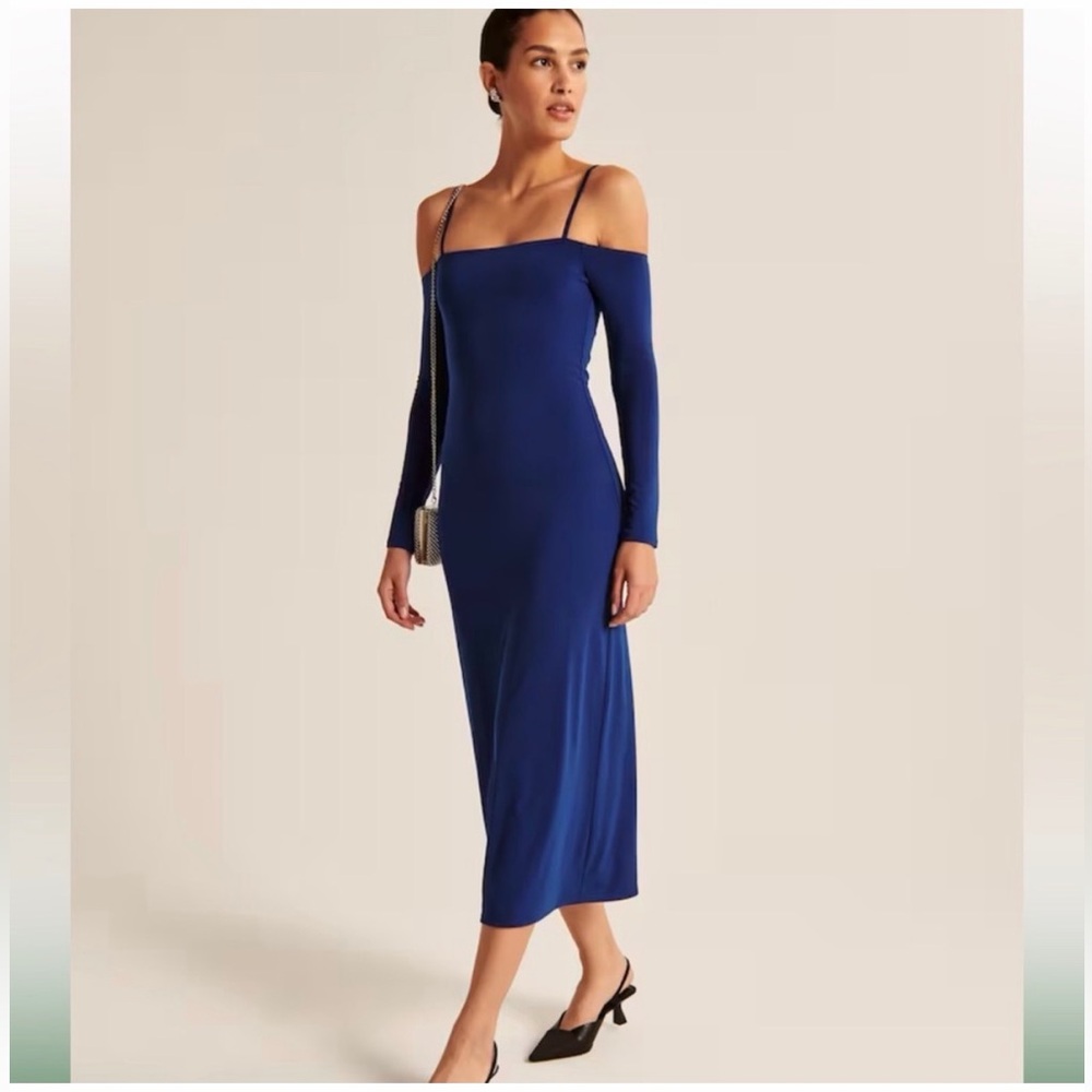 NWT Abercrombie & Fitch Royal Blue Long Sleeve Dress
